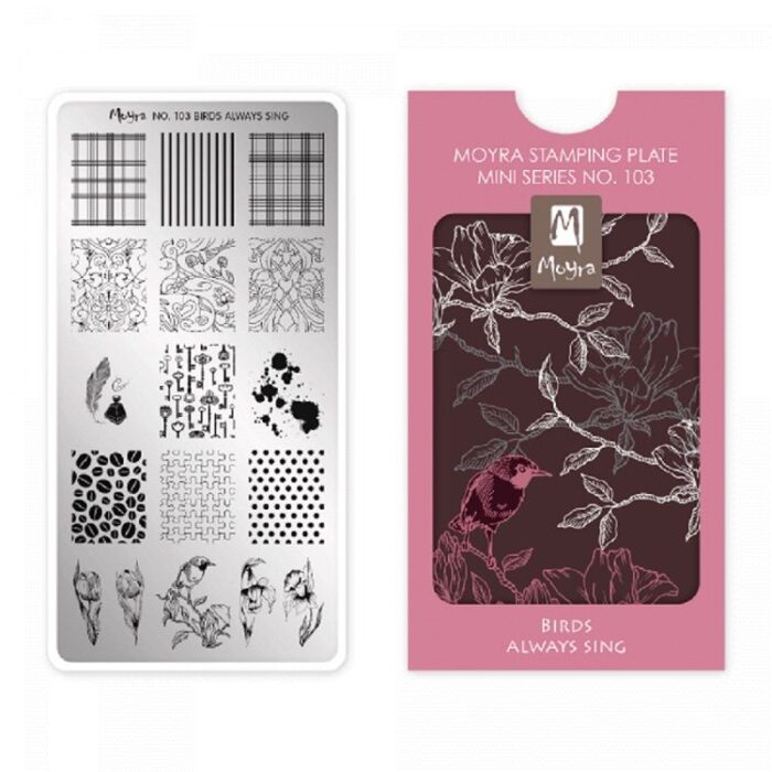 Moyra Mini Stamping Plate 103 - Birds Always Sing