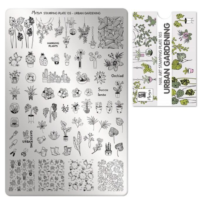 Moyra Stamping Plate No 105 - Urban Gardening