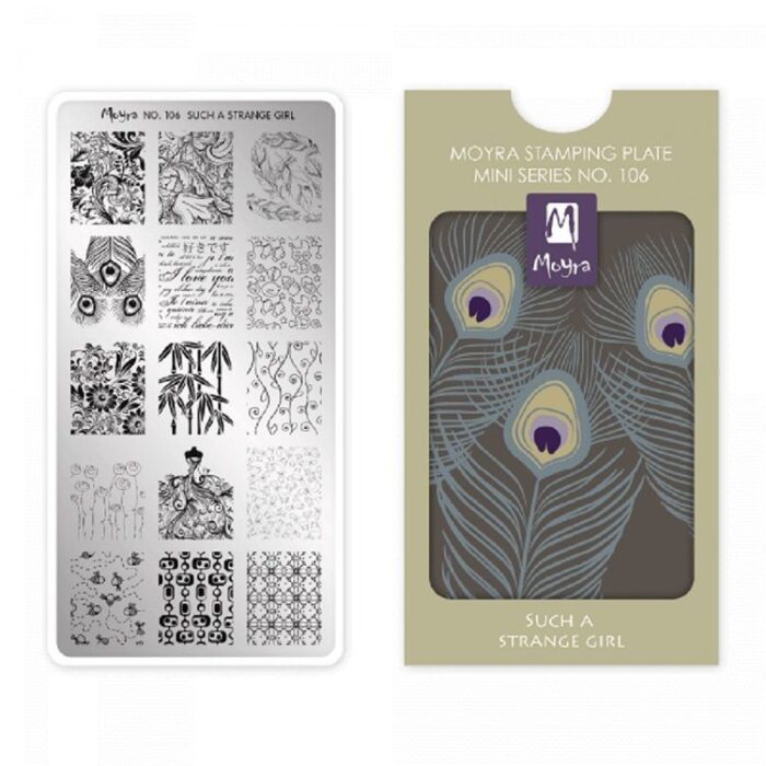 Moyra Mini Stamping Plate No 106 - Such a Strange Girl