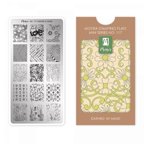Moyra Mini Stamping Plate No 117 - Carved in Sand