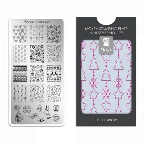 Moyra Mini Stamping Plate No 122 - Let it Snow