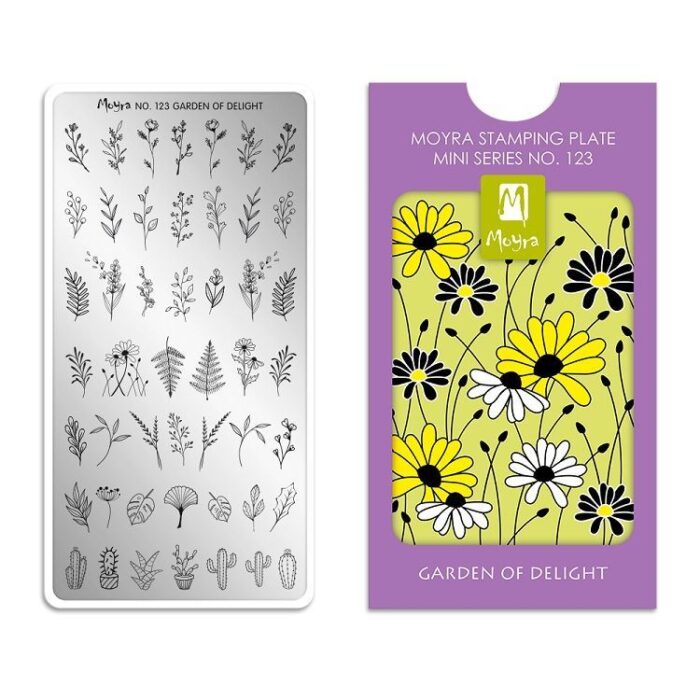 Moyra Mini Stamping Plate No 123 - Garden of Delight