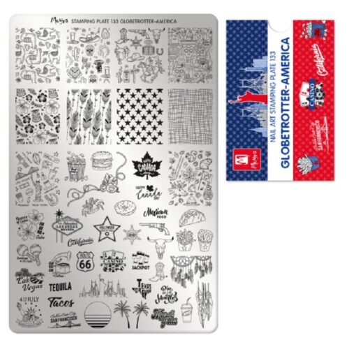 Moyra Stamping Plate No 133 - Globetrotter America