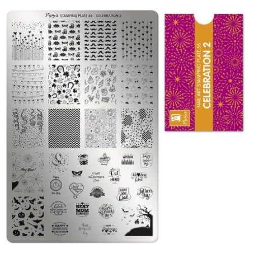 Moyra Stamping Plate No 056 - Celebration 2